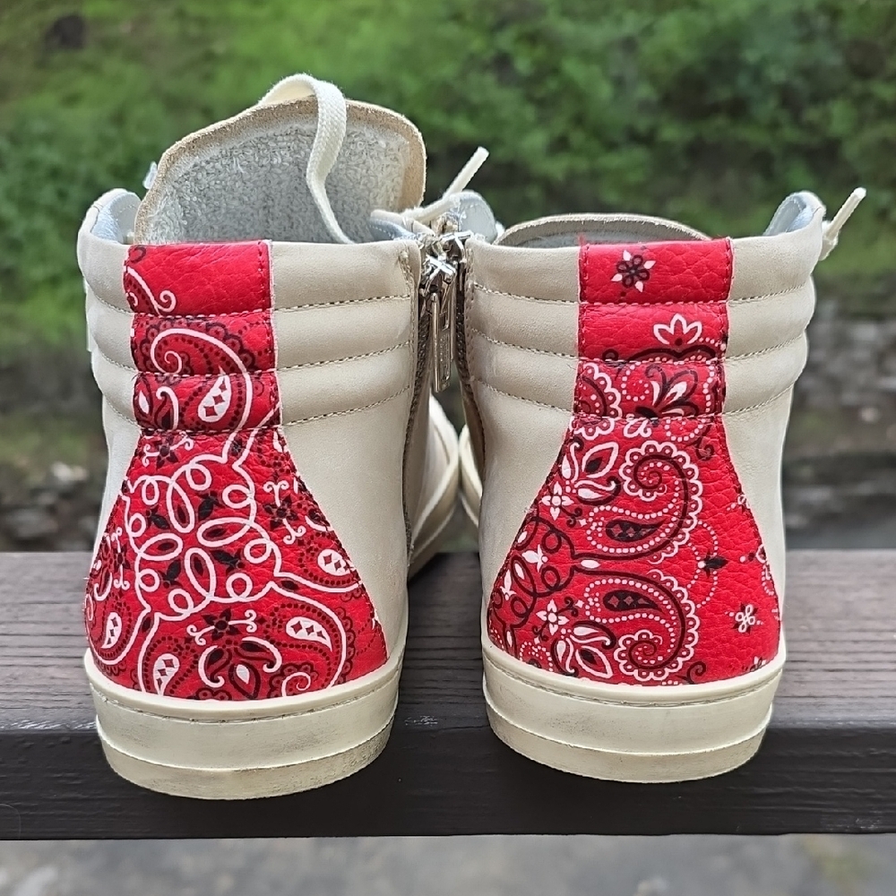 NEW P448 SKATE STYLE F22SKATE M HIGH TOP LEATHER SNEAKERS IN PAS SIZE 42 - Picture 5 of 10
